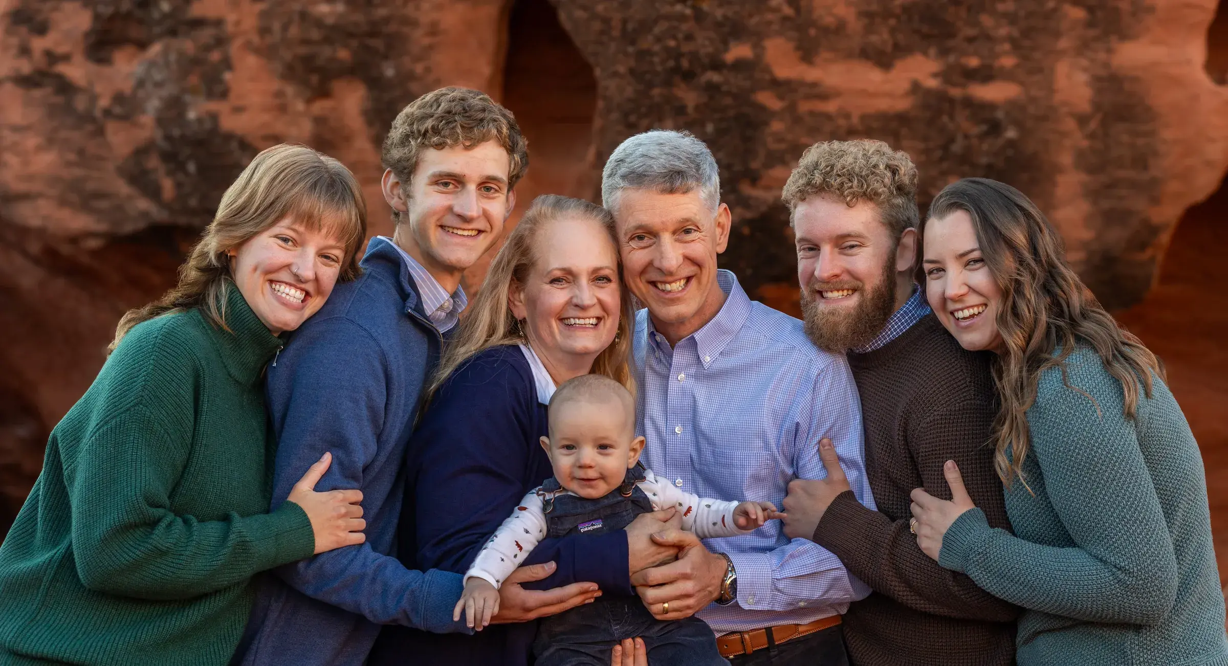 Family enjoying a photo session in St. George, Utah