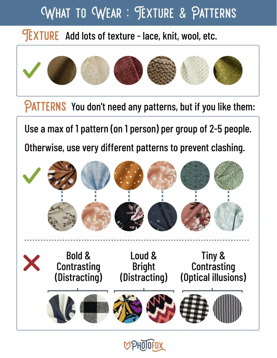 A texture and patterns guide for photoshoots